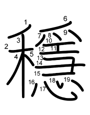 Thứ tự nét chữ 穩