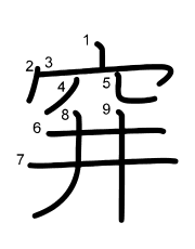 Thứ tự nét chữ 穽