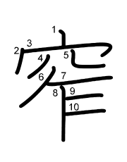 Thứ tự nét chữ 窄