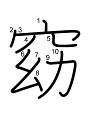 Thứ tự nét chữ 窈