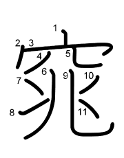 Thứ tự nét chữ 窕