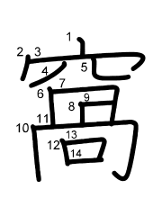 Thứ tự nét chữ 窩