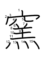 Thứ tự nét chữ 窯