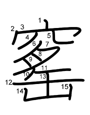 Thứ tự nét chữ 窰