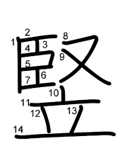 Thứ tự nét chữ 竪
