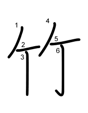Thứ tự nét chữ 竹