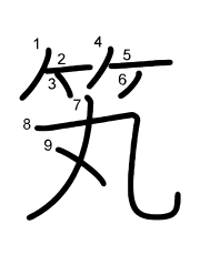 Thứ tự nét chữ 笂