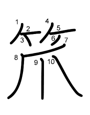 Thứ tự nét chữ 笊