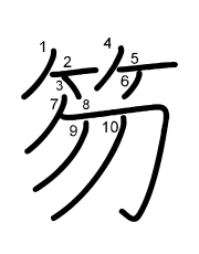 Thứ tự nét chữ 笏
