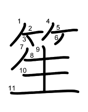 Thứ tự nét chữ 笙