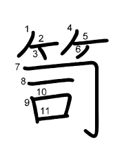 Thứ tự nét chữ 笥