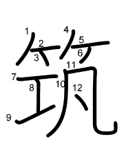 Thứ tự nét chữ 筑