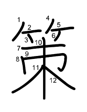 Thứ tự nét chữ 策