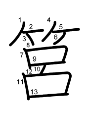 Thứ tự nét chữ 筥