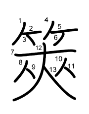 Thứ tự nét chữ 筴