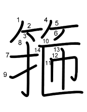 Thứ tự nét chữ 箍