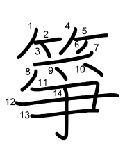 Thứ tự nét chữ 箏