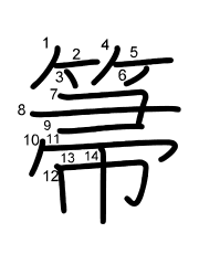Thứ tự nét chữ 箒