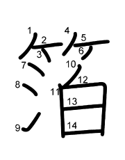 Thứ tự nét chữ 箔