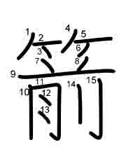 Thứ tự nét chữ 箭