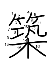 Thứ tự nét chữ 築