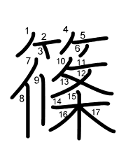 Thứ tự nét chữ 篠