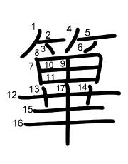 Thứ tự nét chữ 篳
