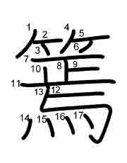 Thứ tự nét chữ 篶