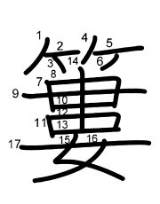 Thứ tự nét chữ 簍