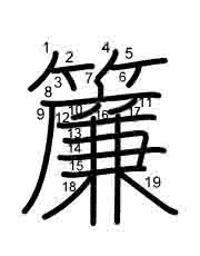 Thứ tự nét chữ 簾