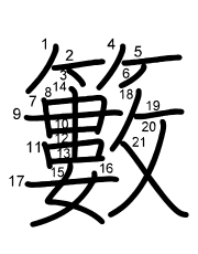 Thứ tự nét chữ 籔