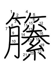 Thứ tự nét chữ 籘