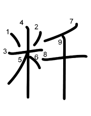 Thứ tự nét chữ 粁