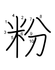 Thứ tự nét chữ 粉