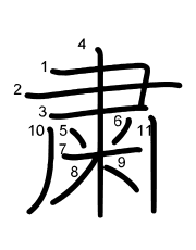 Thứ tự nét chữ 粛