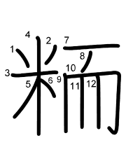 Thứ tự nét chữ 粫