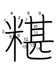 Thứ tự nét chữ 糂