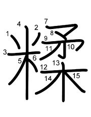 Thứ tự nét chữ 糅