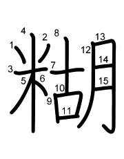 Thứ tự nét chữ 糊