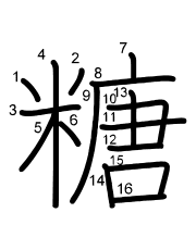 Thứ tự nét chữ 糖