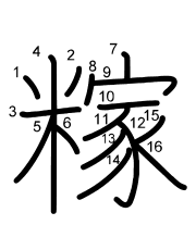 Thứ tự nét chữ 糘