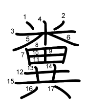 Thứ tự nét chữ 糞