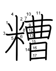 Thứ tự nét chữ 糟