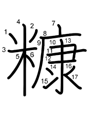 Thứ tự nét chữ 糠