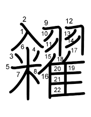Thứ tự nét chữ 糴