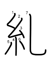 Thứ tự nét chữ 糺