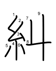 Thứ tự nét chữ 糾