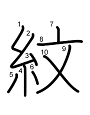 Thứ tự nét chữ 紋