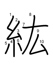 Thứ tự nét chữ 紘