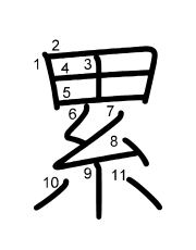 Thứ tự nét chữ 累